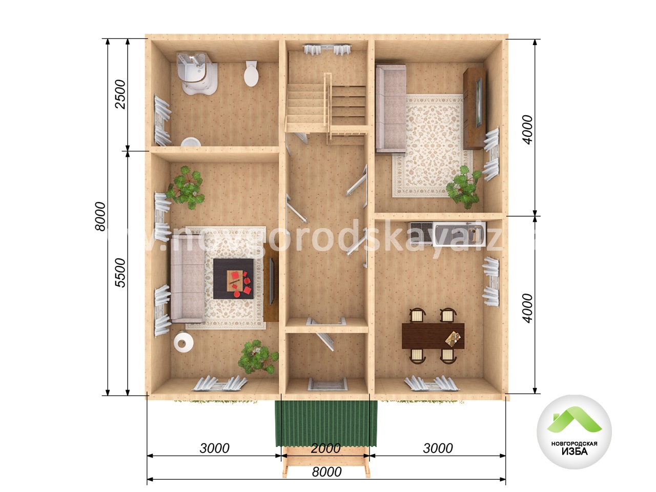 Проект дома из бруса №39